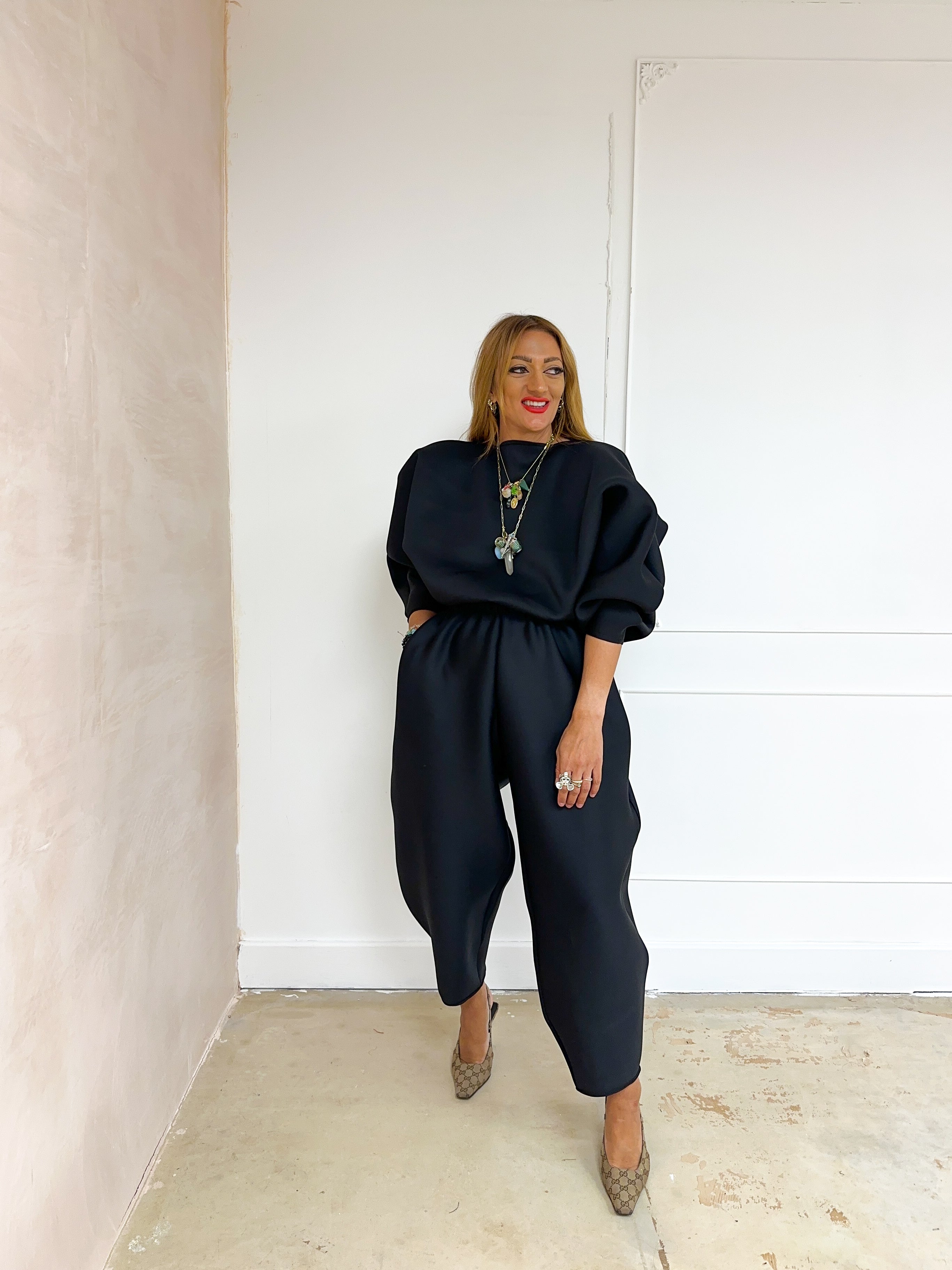 Scuba Balloon Trousers In Black