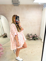 Oversized Gingham Shirt/Dress In Pink