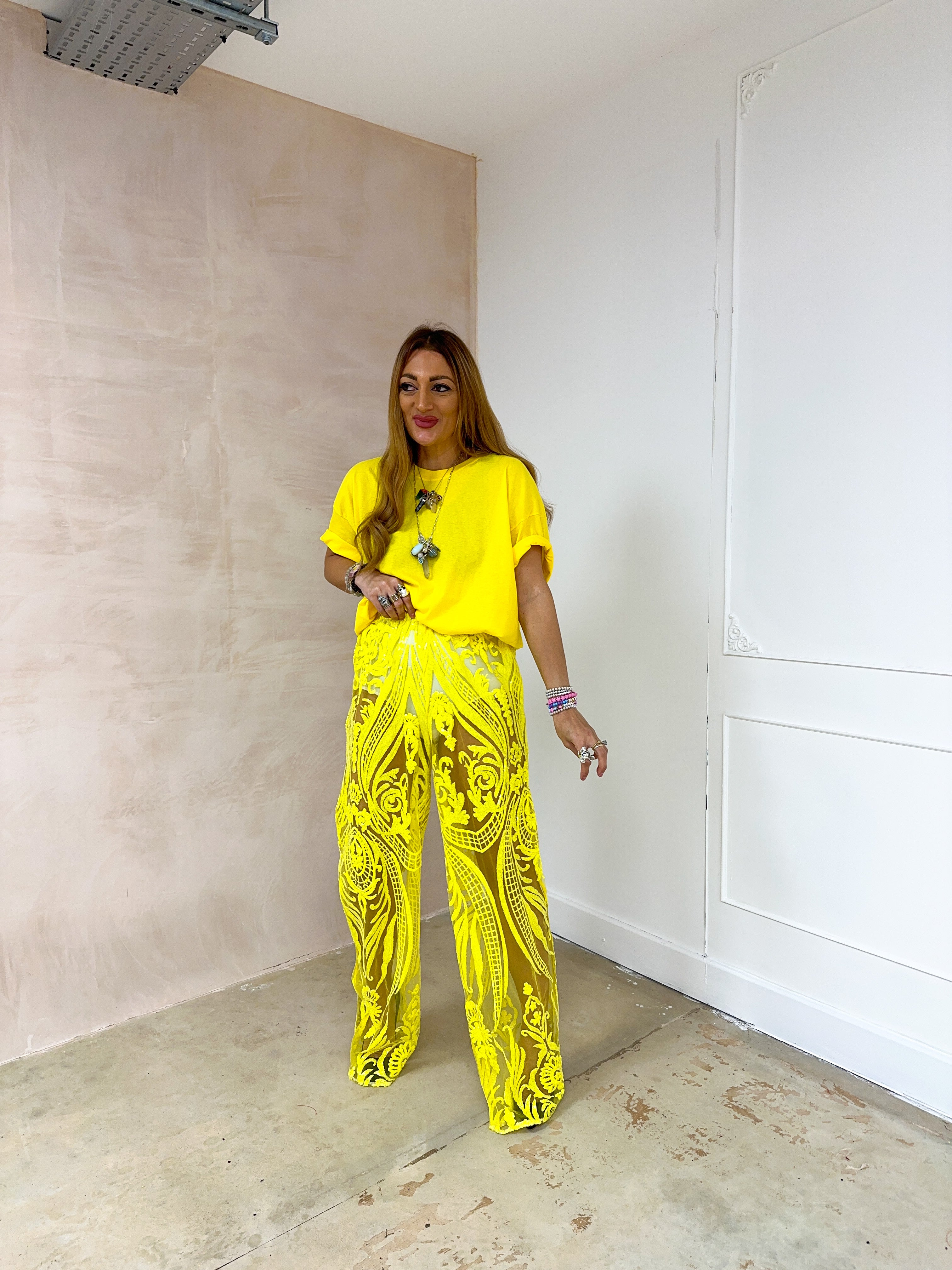 Cropped Basic T-Shirt In Yellow