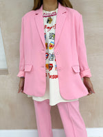 Slouch Fit Basic Blazer In Candy Pink