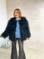 Shabby Faux Fur Coat In Black