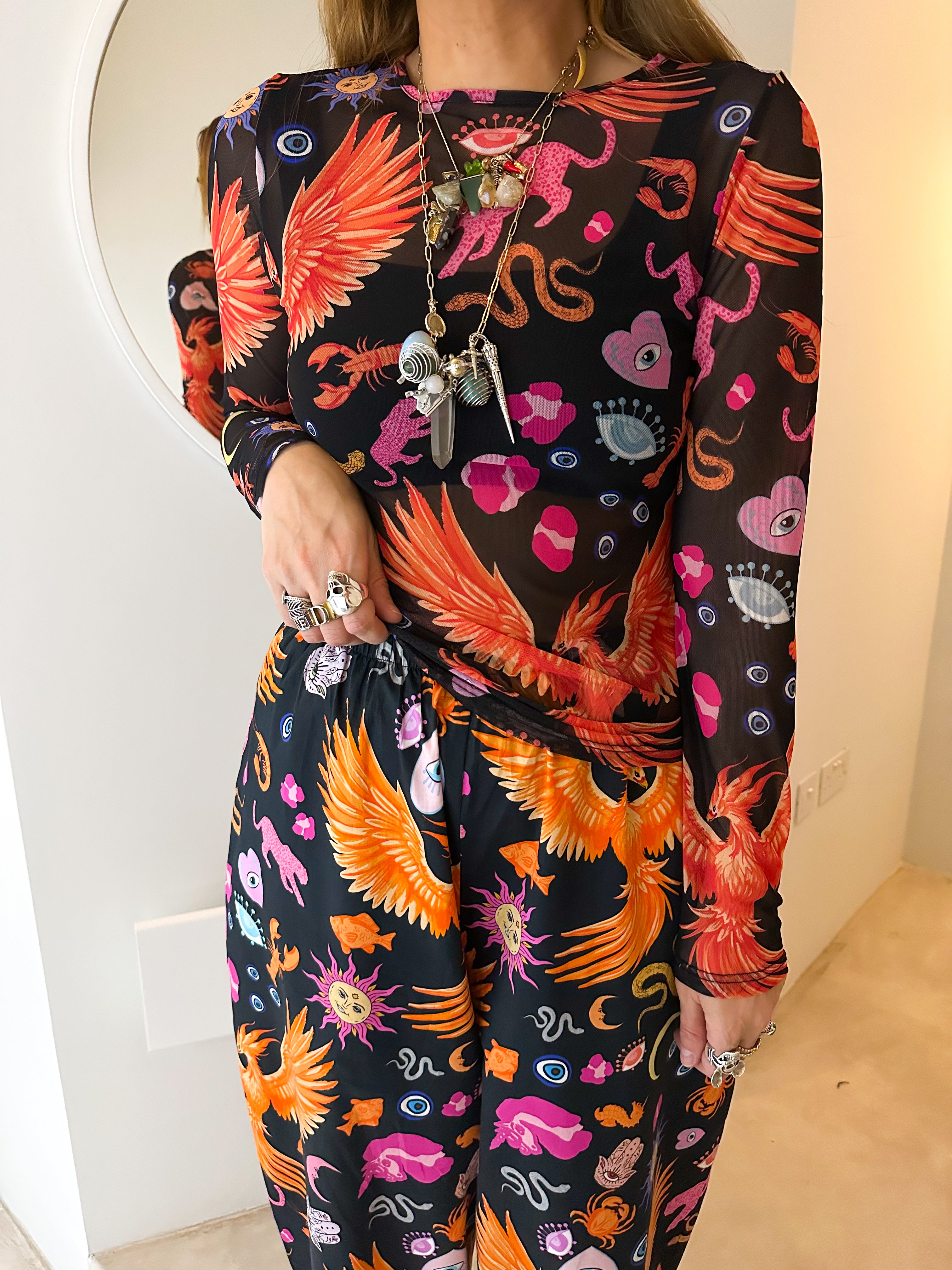 The Phoenix Mesh Long Sleeve Top