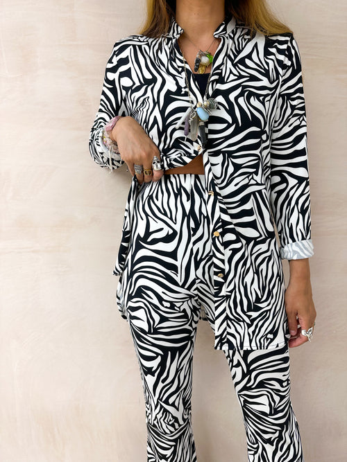 Longline Shirt In Zebra Print