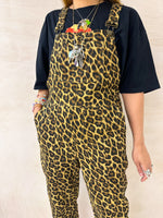 Slouch Dungarees In Leopard Print