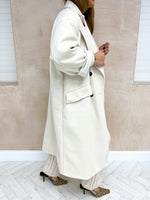 Oversized Tailored Longline Coat In Cream