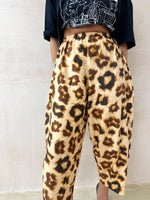 Leopard Print Balloon Trousers In Soft Cotton