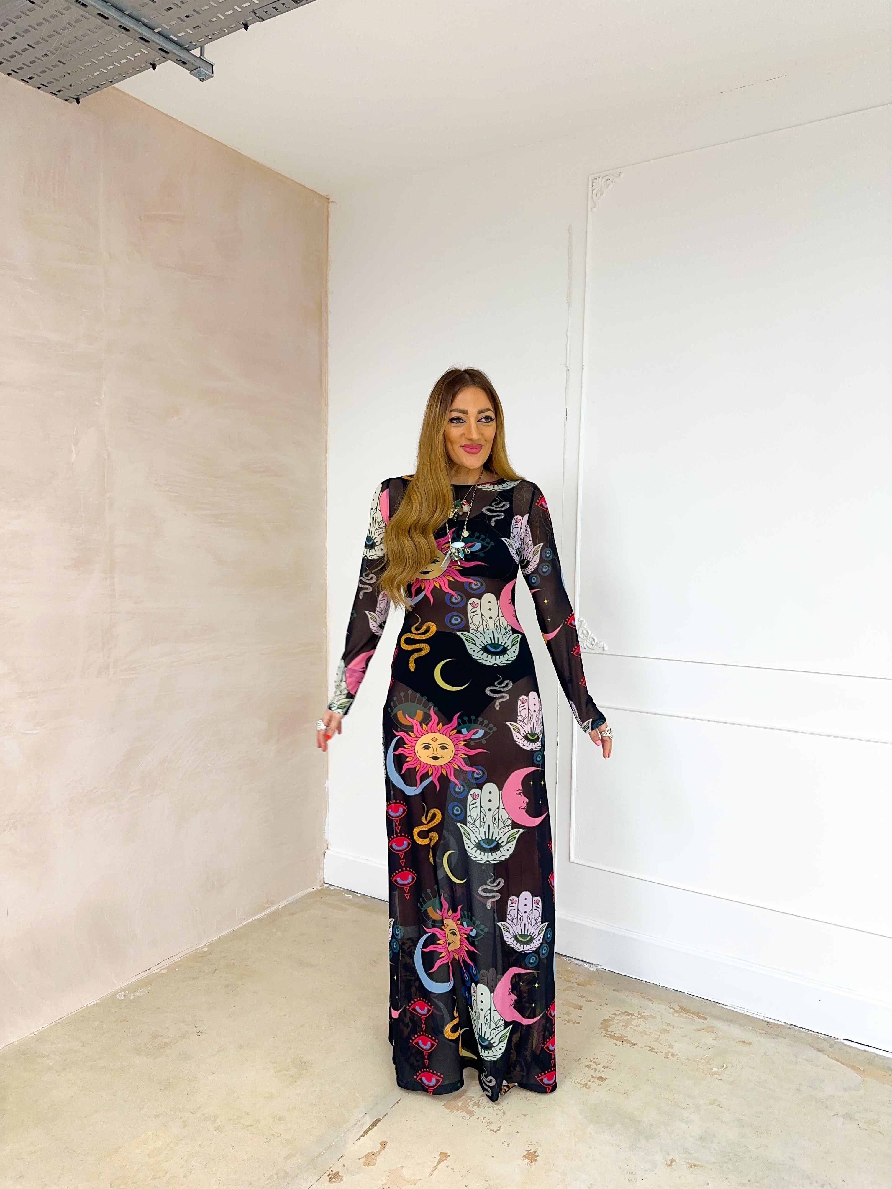 The Moonchild Mesh Dress In Black