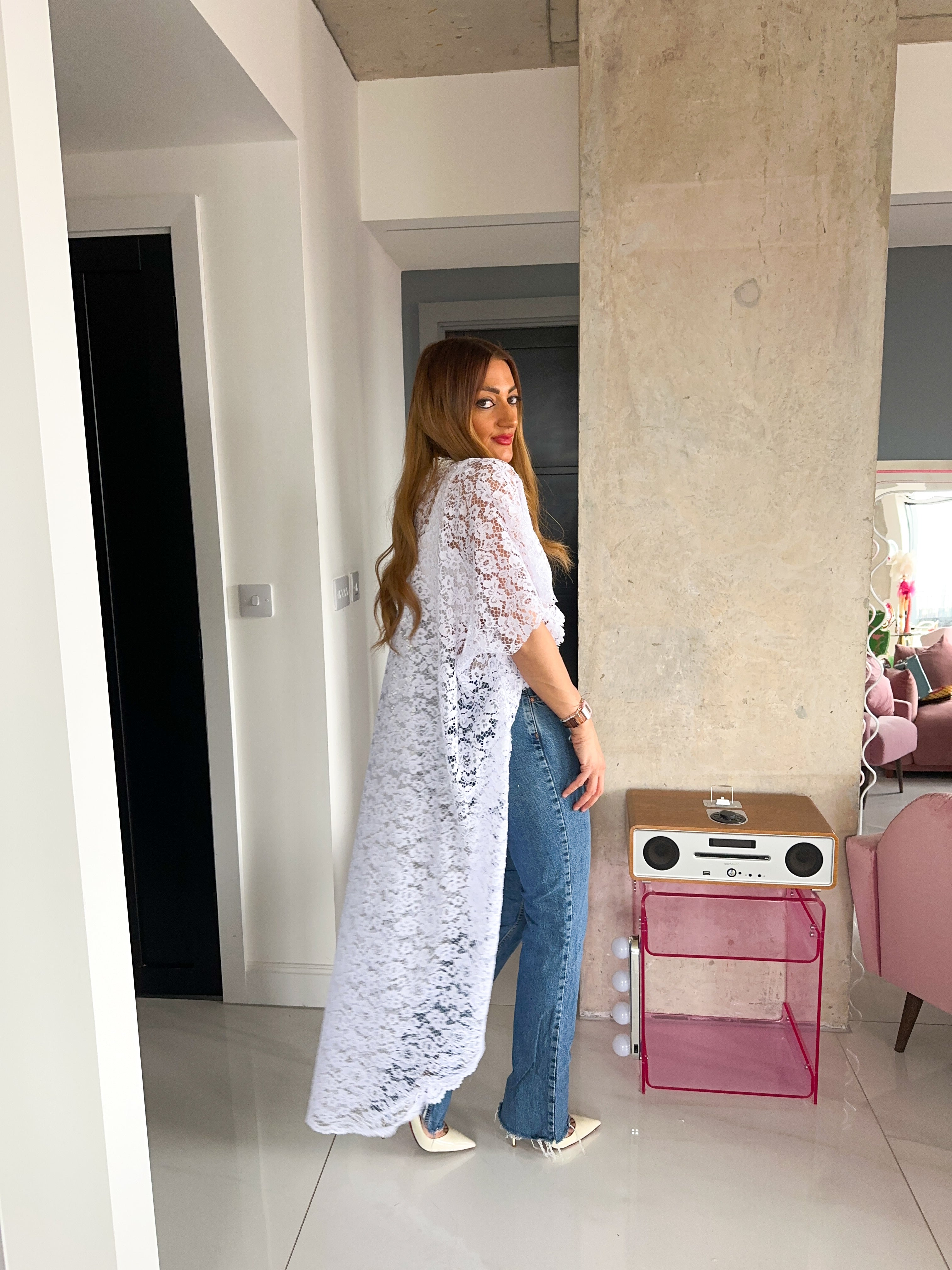 The Sweet Dreams Cape In White Lace