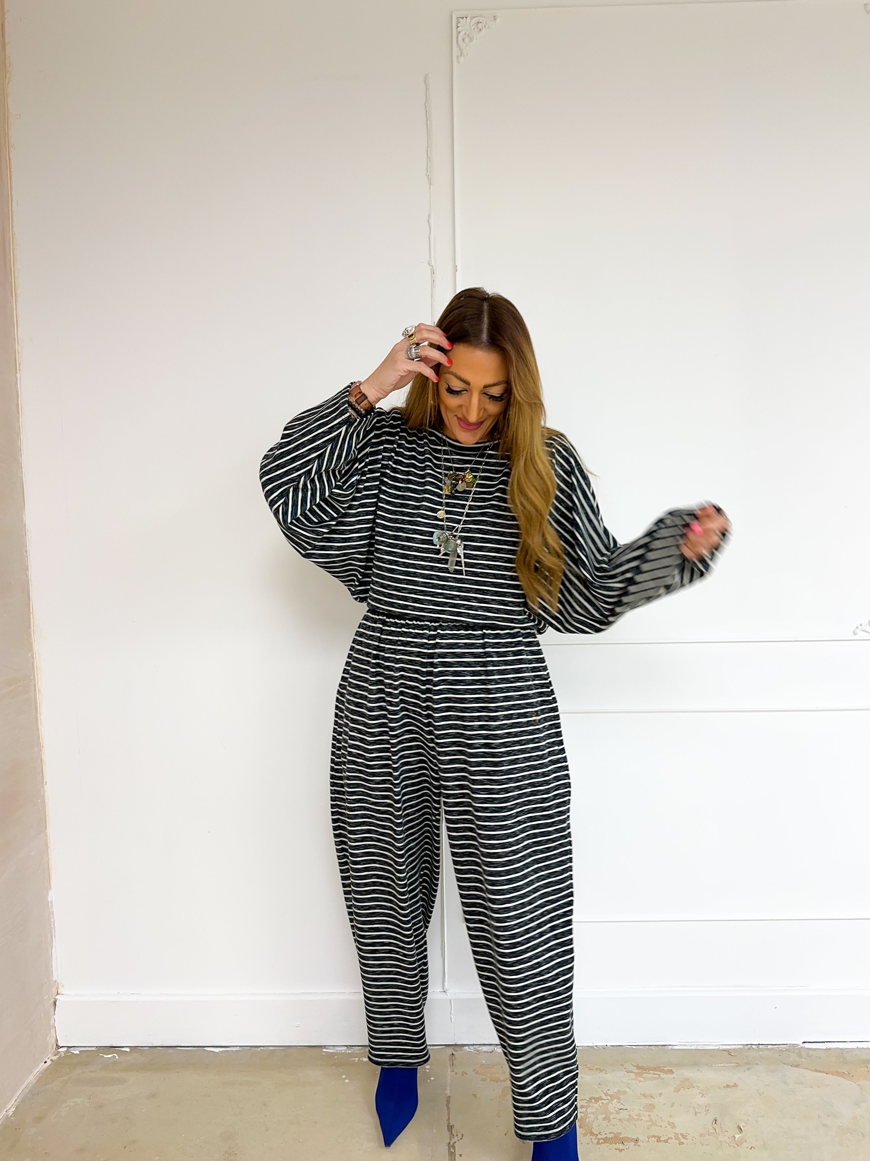 Unicorn Lounge Balloon Trousers In Stripe