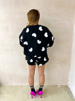 Scattered Heart Runner Shorts In Black