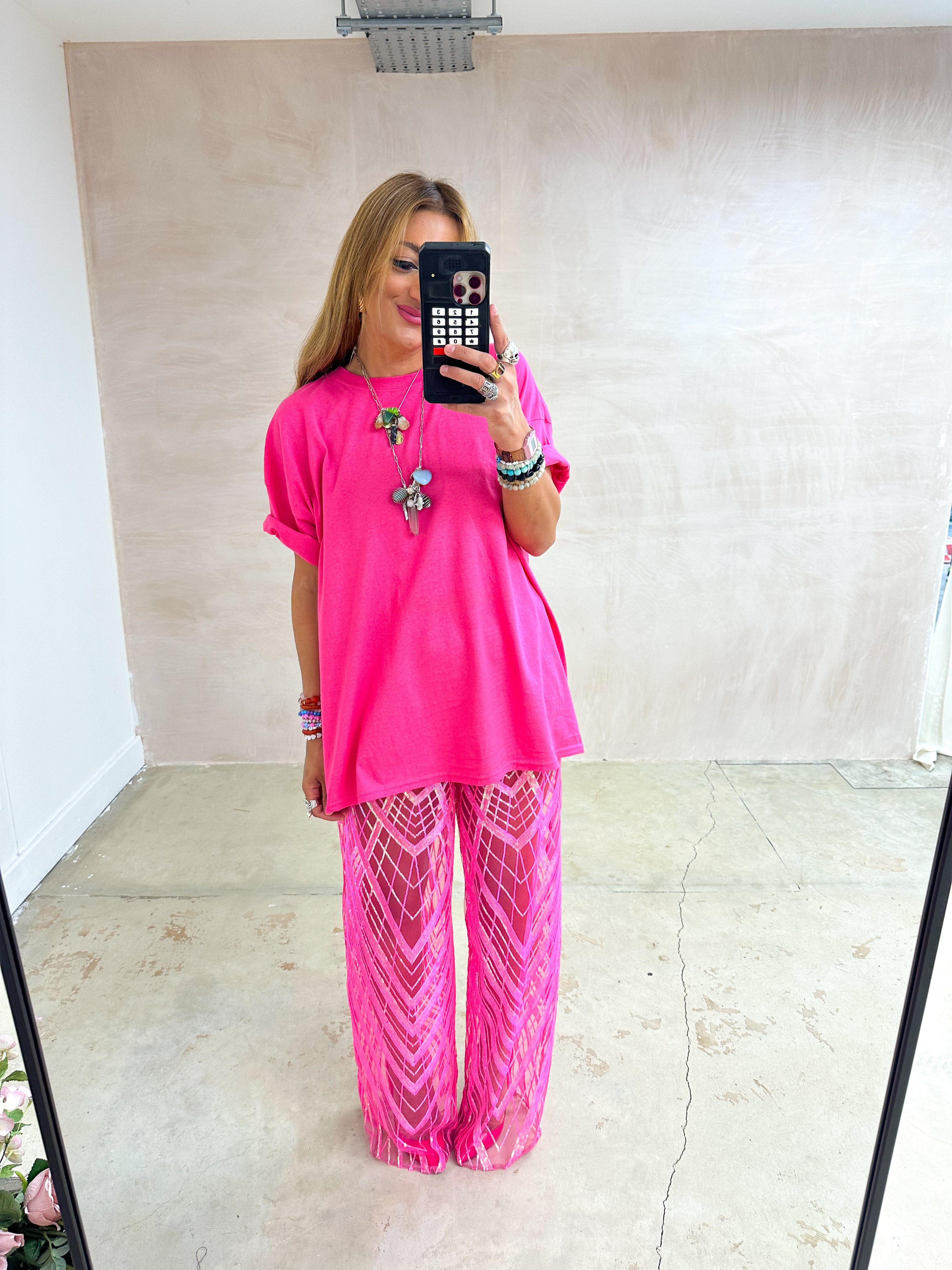 Oversized Basic T-Shirt In Pink