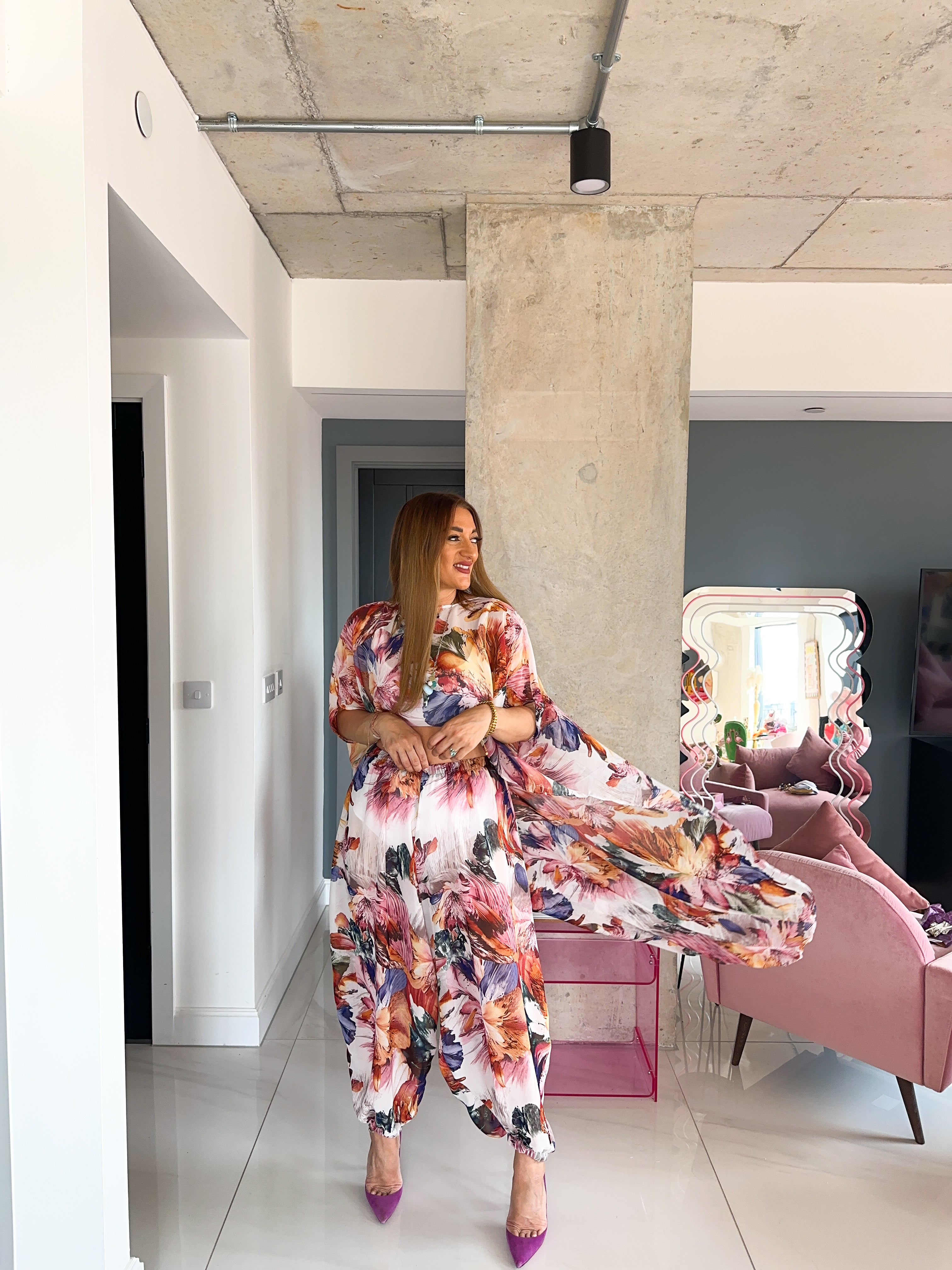 The Flora Aladdin Trousers In Floral Print