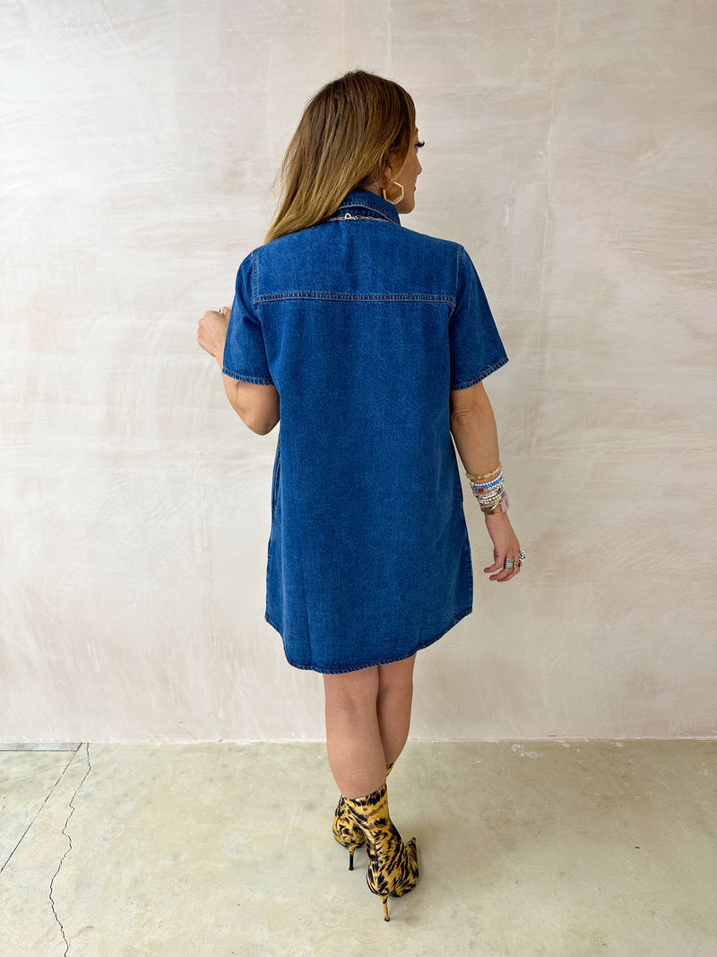 A-Line Denim Mini Dress