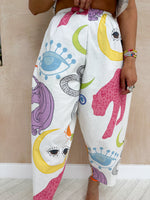Spellbound Balloon Trousers In White Mystical Print