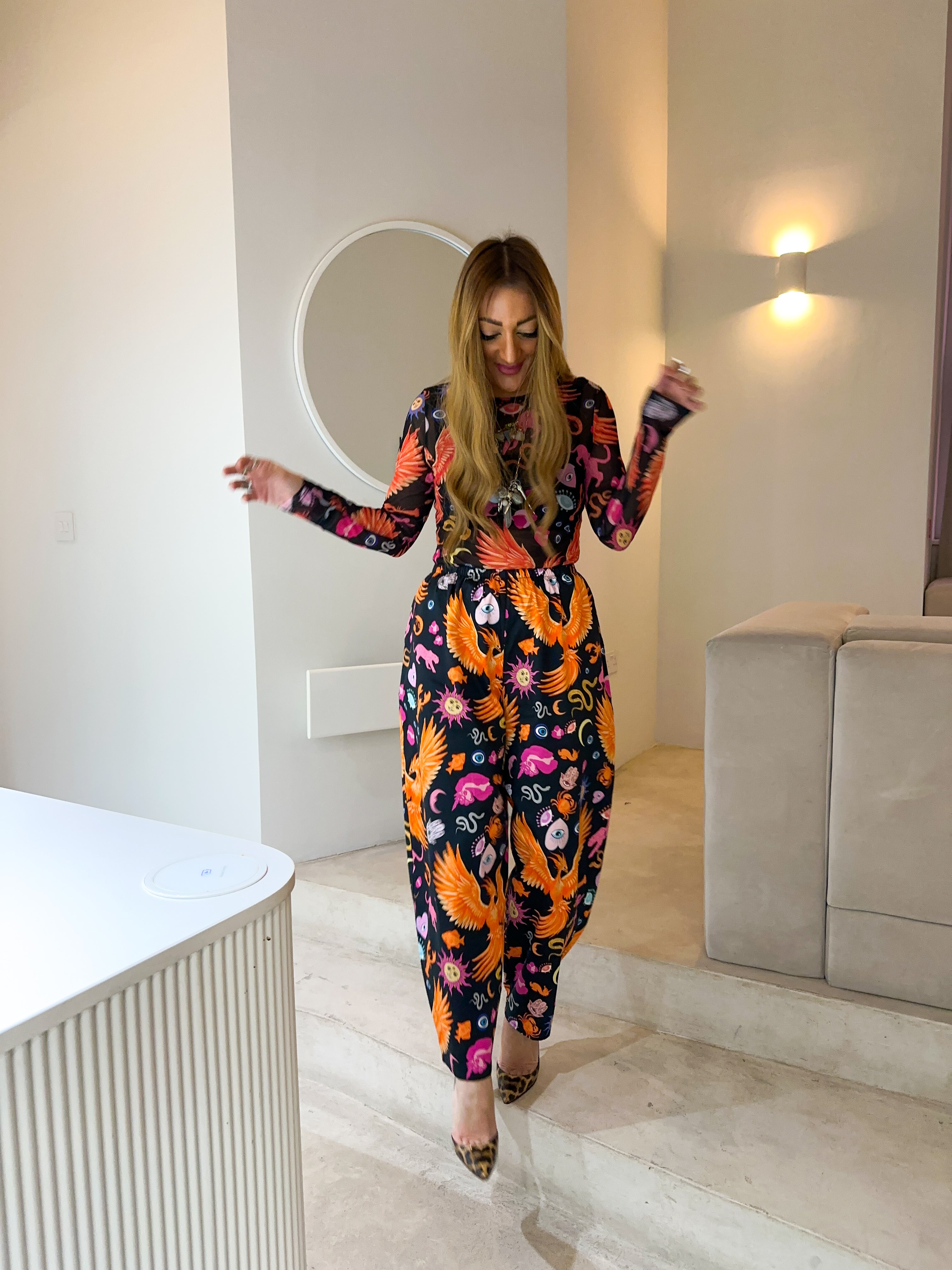 The Phoenix Mesh Long Sleeve Top