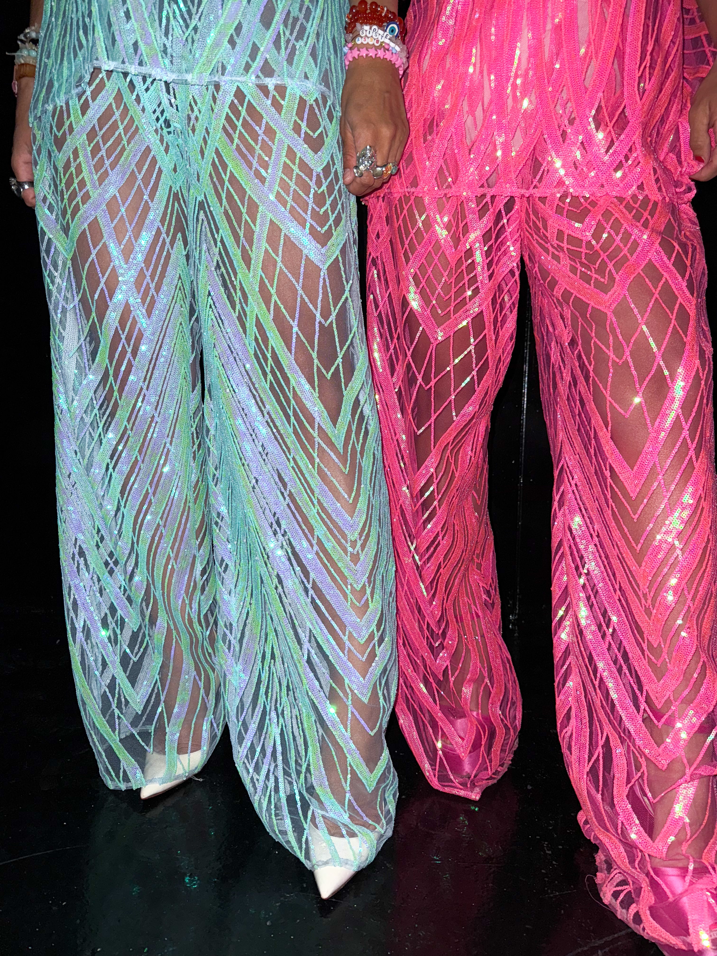 Solaris Vega Sequin Trousers In Hot Pink