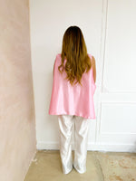 The Midnight Belted Top In Candy Pink