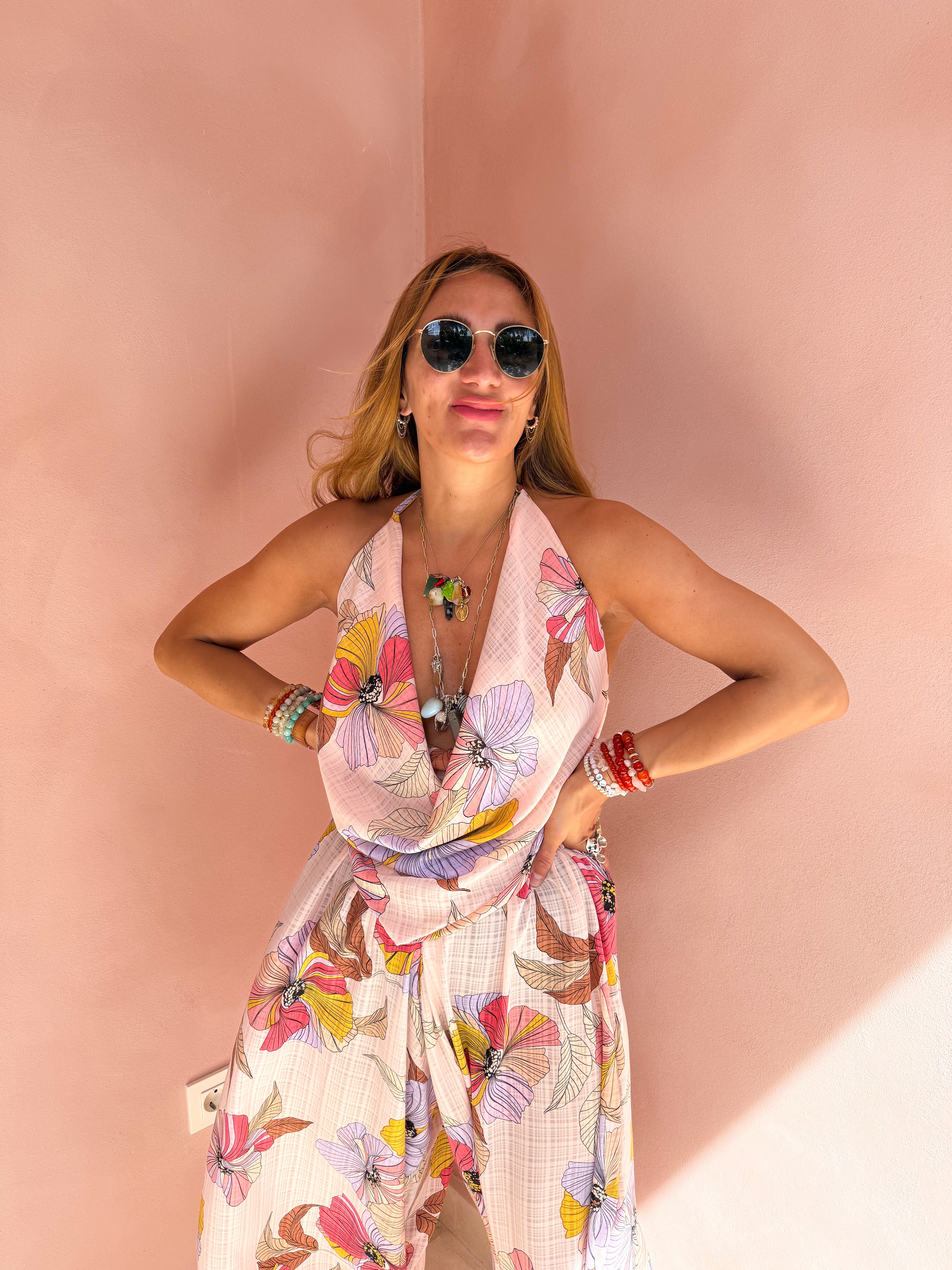 The Jasmine Triangle Top In Abstract Floral