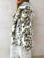 Luxury Faux Fur Coat In Leopard Print