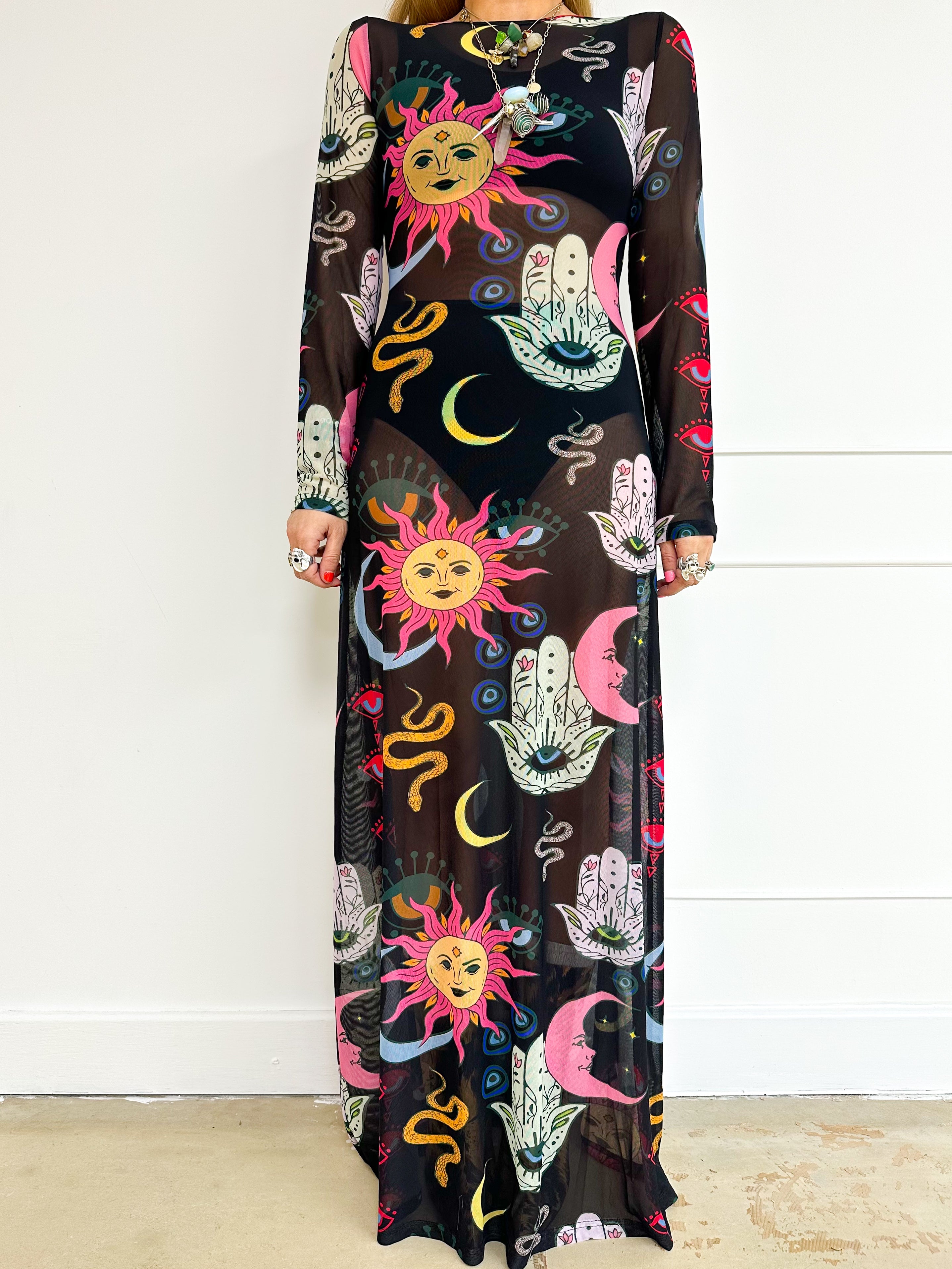 The Moonchild Mesh Dress In Black