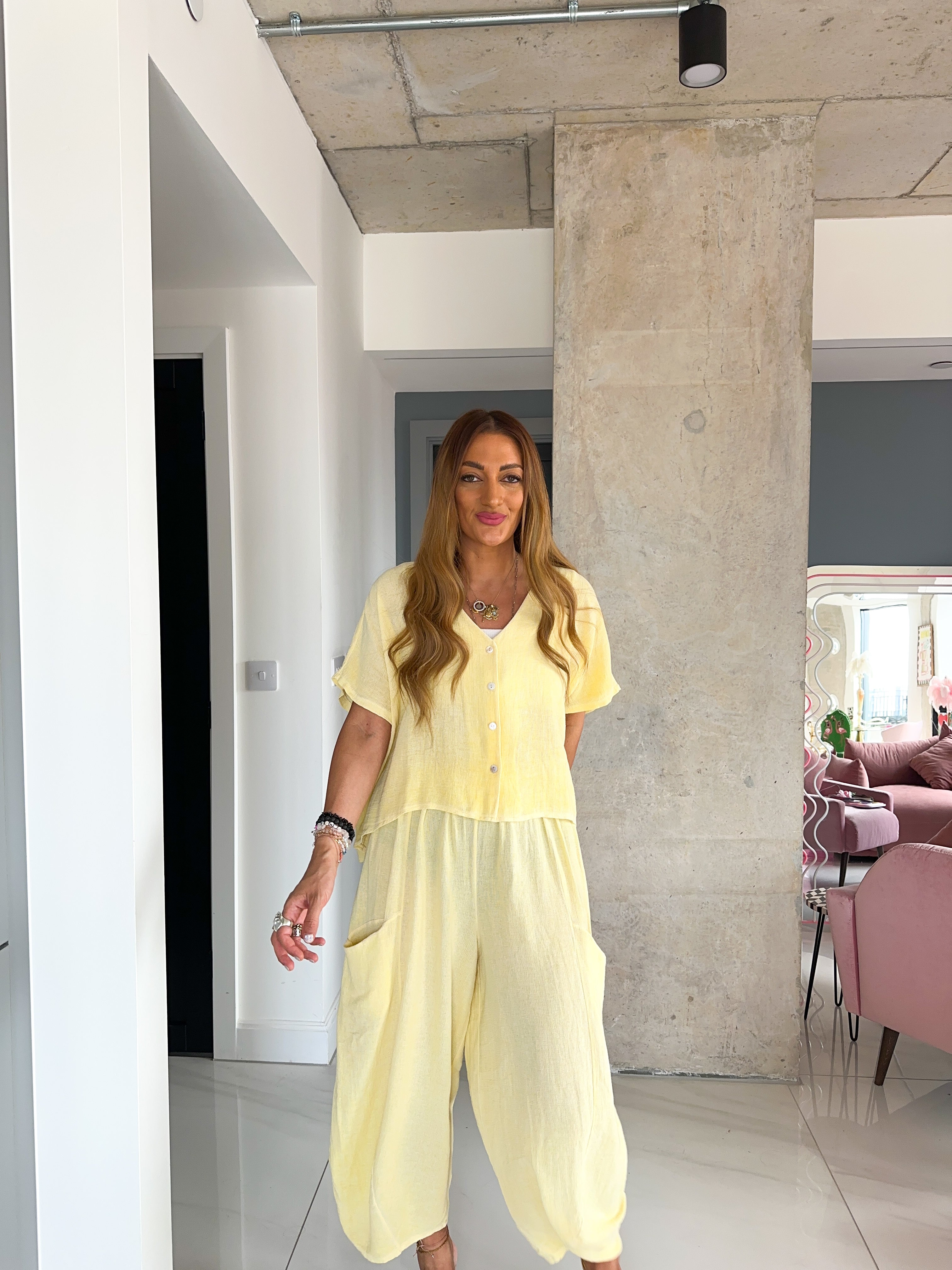Button Up Top In Candy Yellow