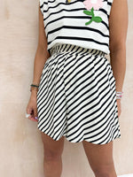 Relaxed Fit Horizontal Stripe Shorts In Black/Cream