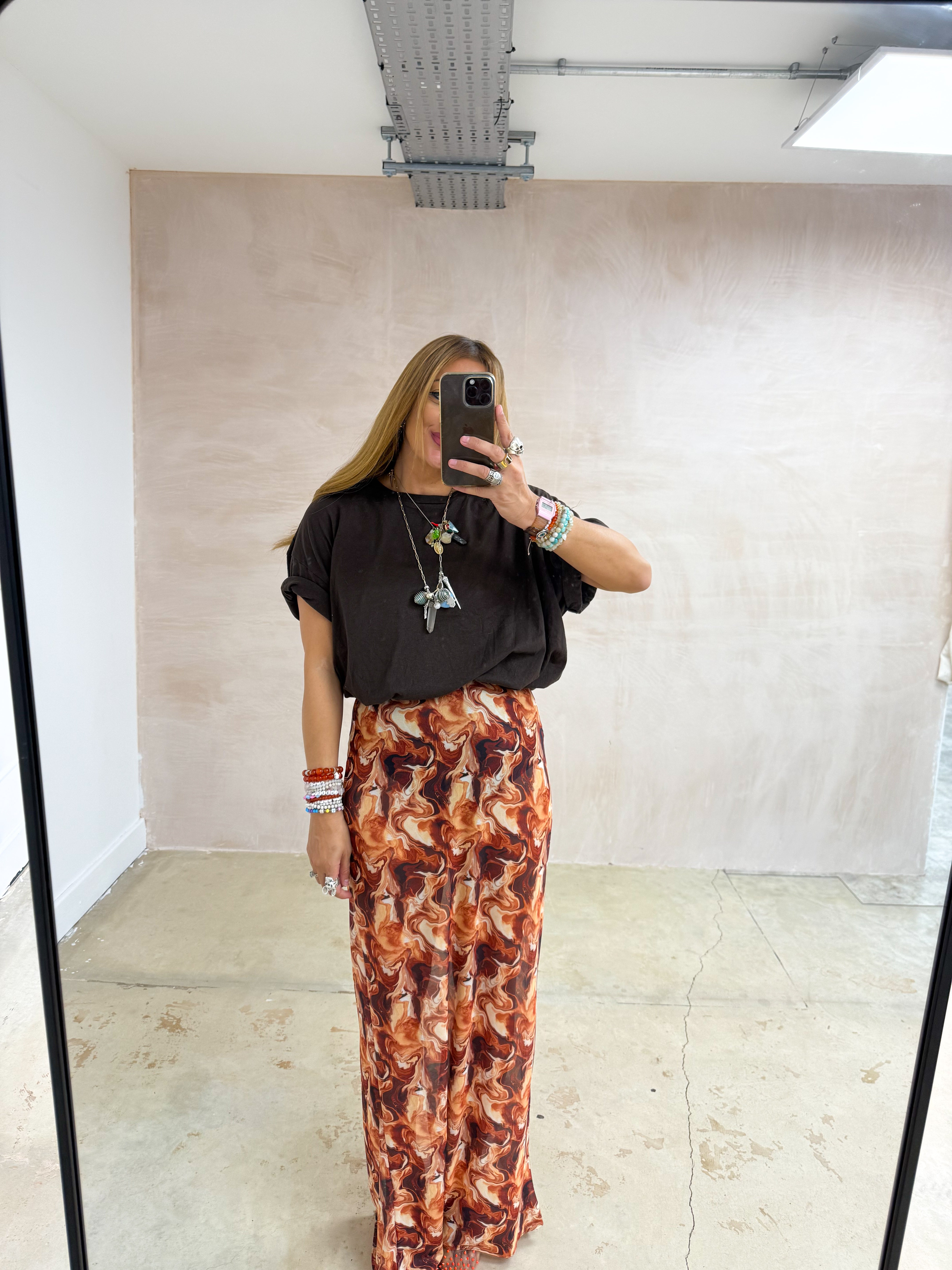 Cropped Basic T-Shirt In Brown