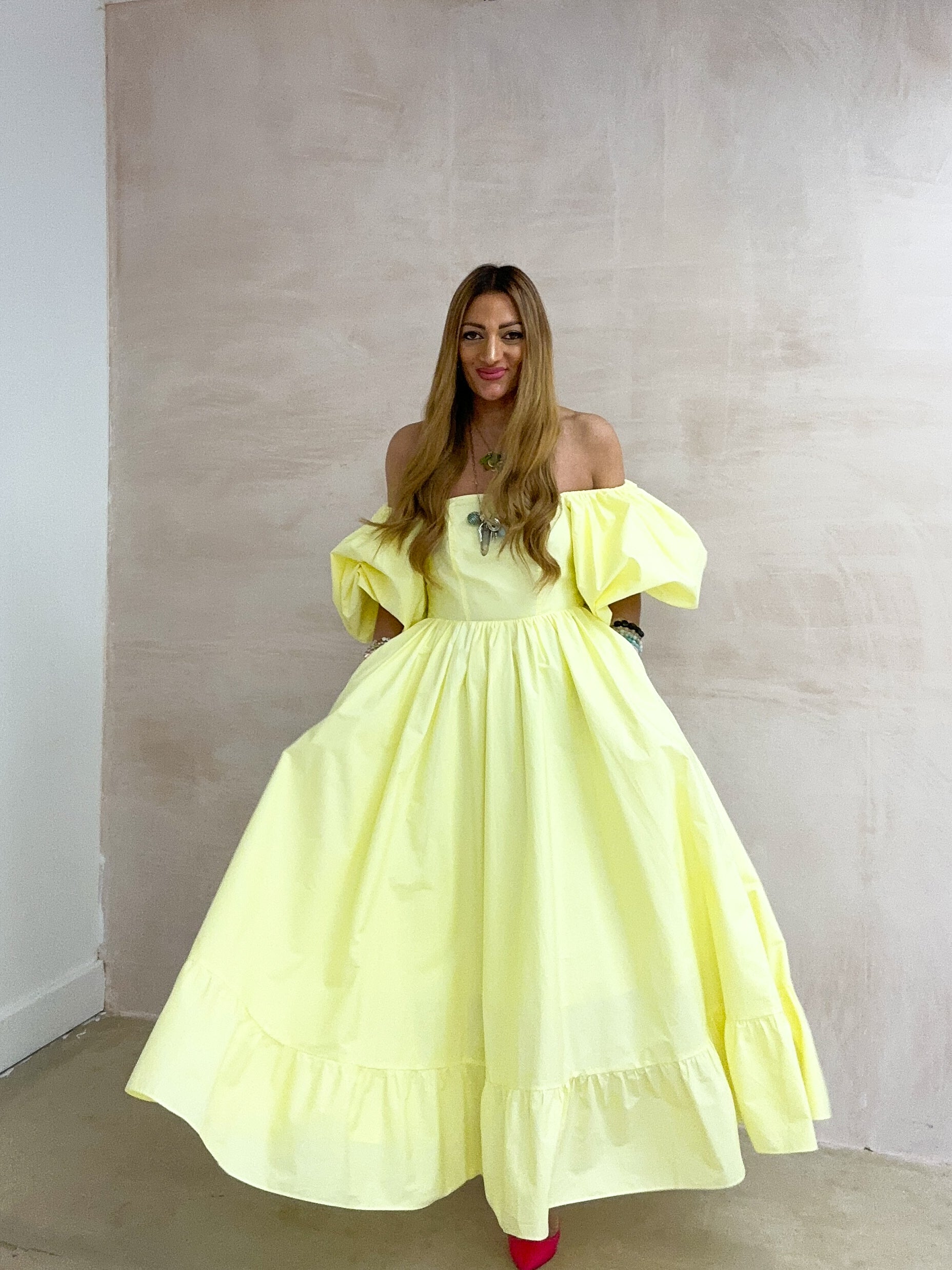 La Dolce Vita Midi Dress In Lemon