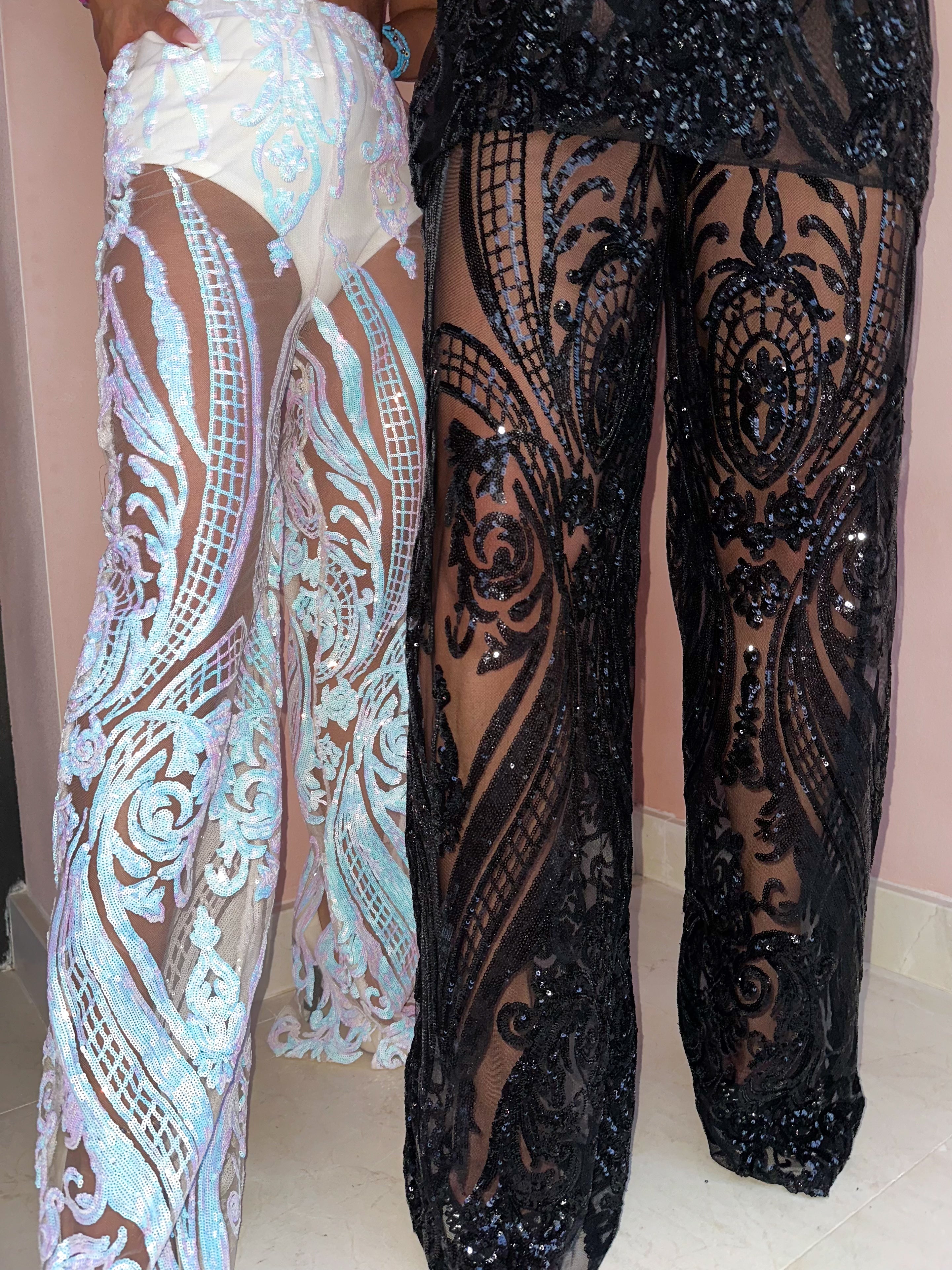 The Solaris Sequin Trousers In Black