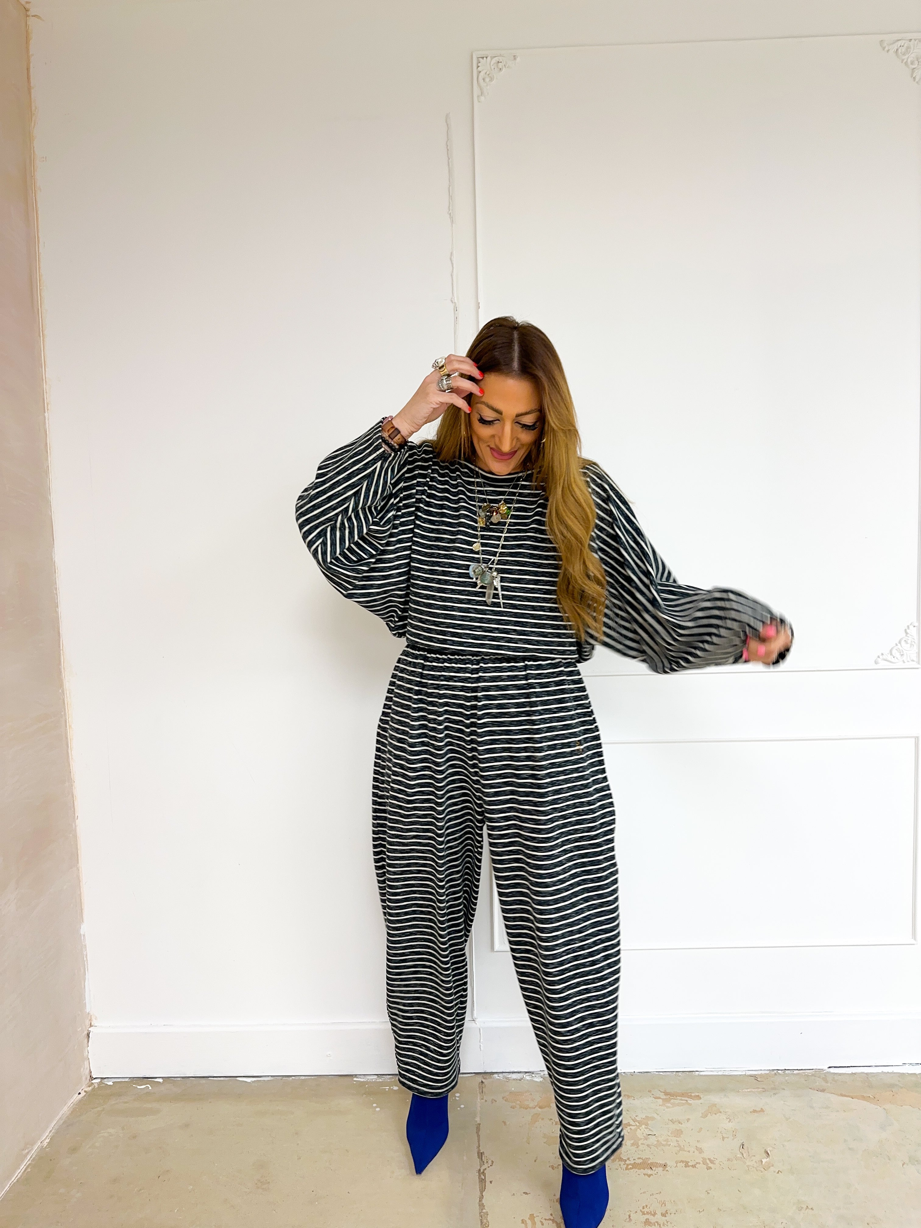 Unicorn Lounge Balloon Trousers In Stripe