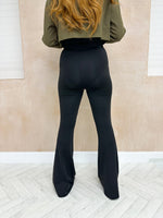 High Waisted Flared Trousers In Black
