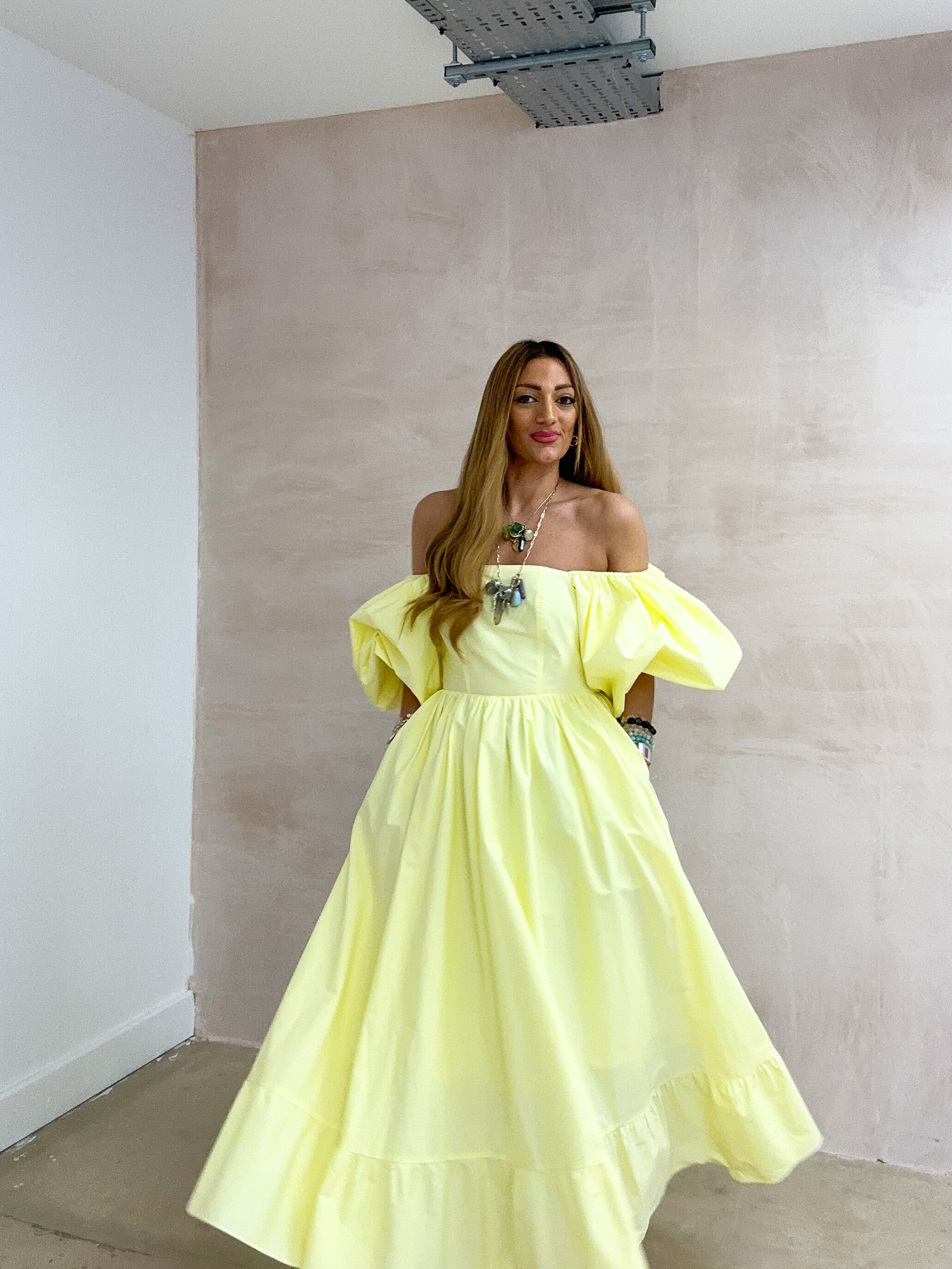La Dolce Vita Midi Dress In Lemon