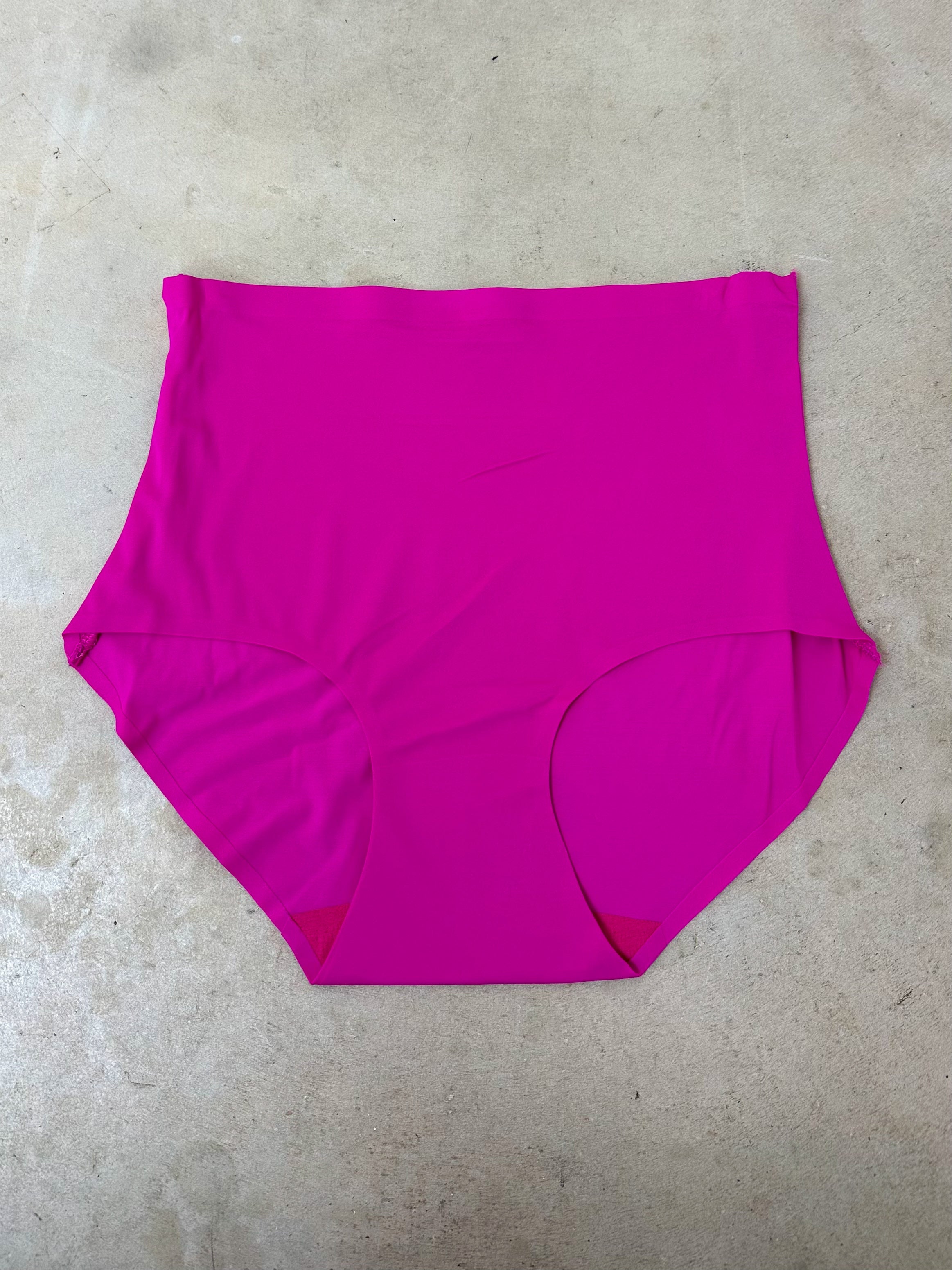 High Waisted Lycra Knickers In Hot Pink