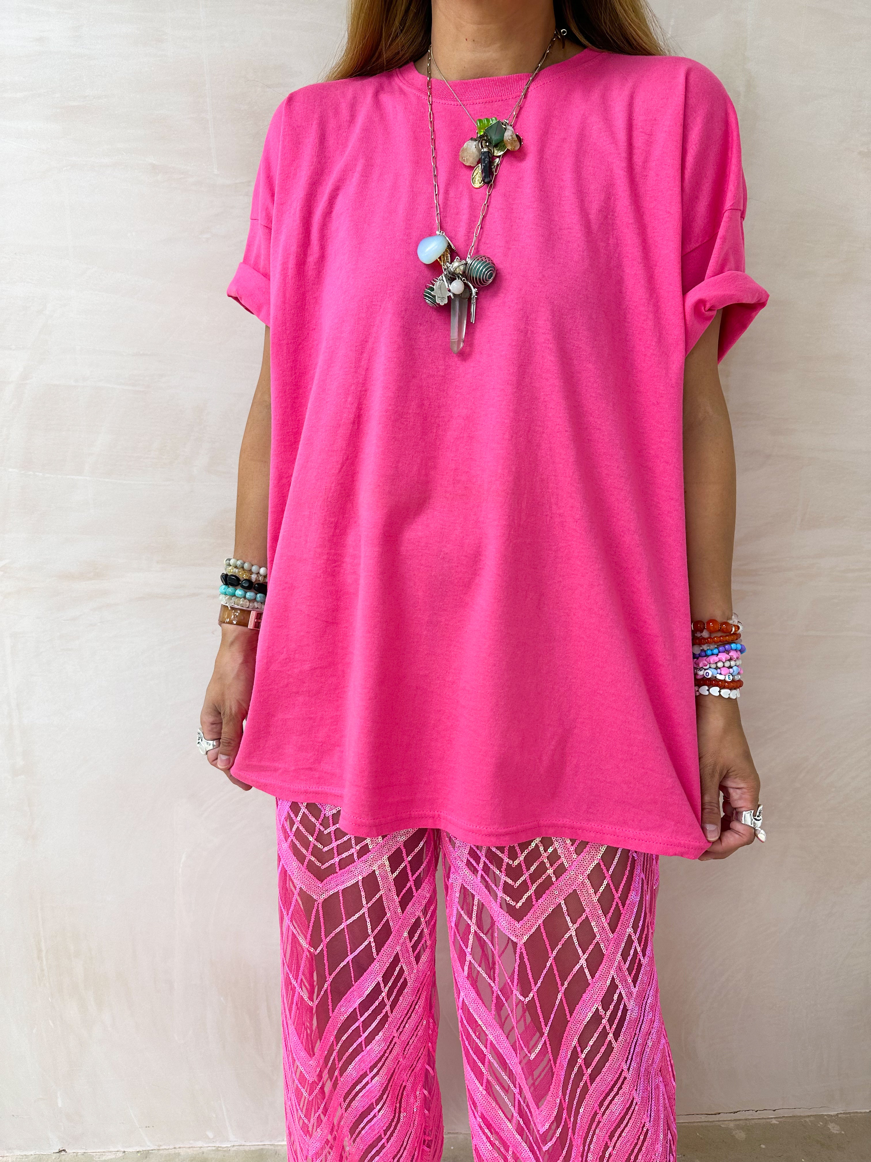 Oversized Basic T-Shirt In Pink