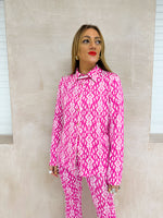 Basic Jersey Style Shirt In Pink Baroque Print