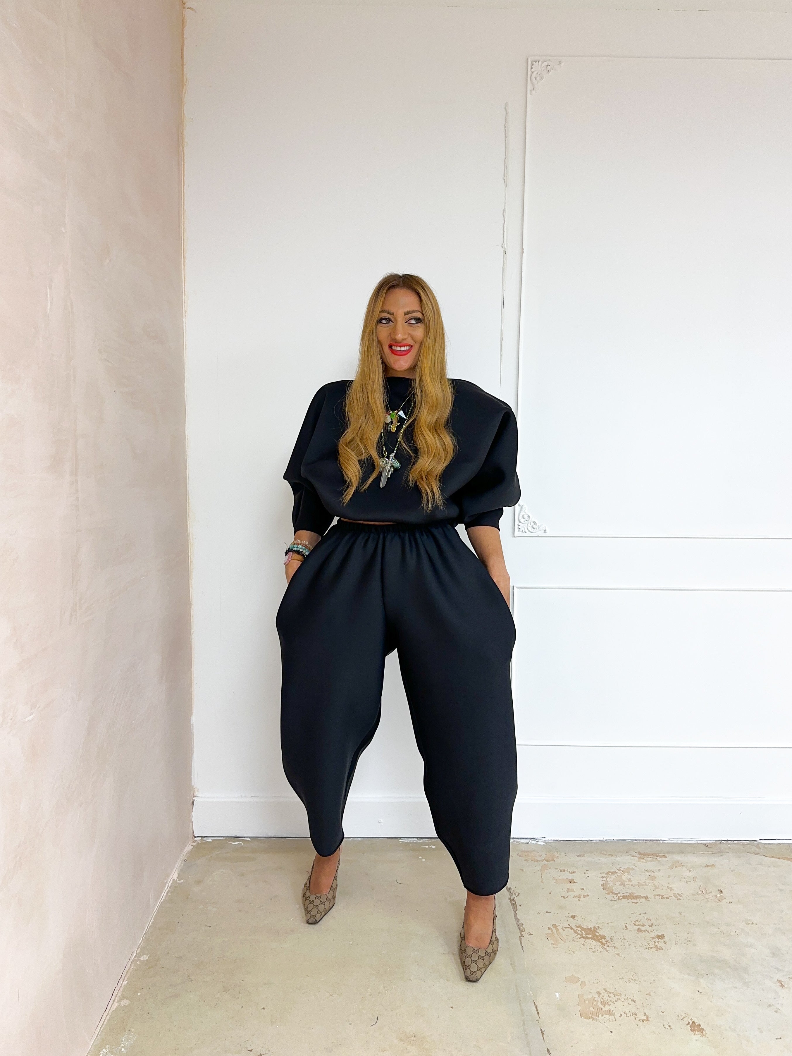 Scuba Balloon Trousers In Black