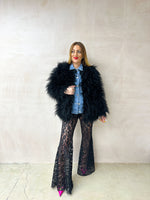 Shabby Faux Fur Coat In Black