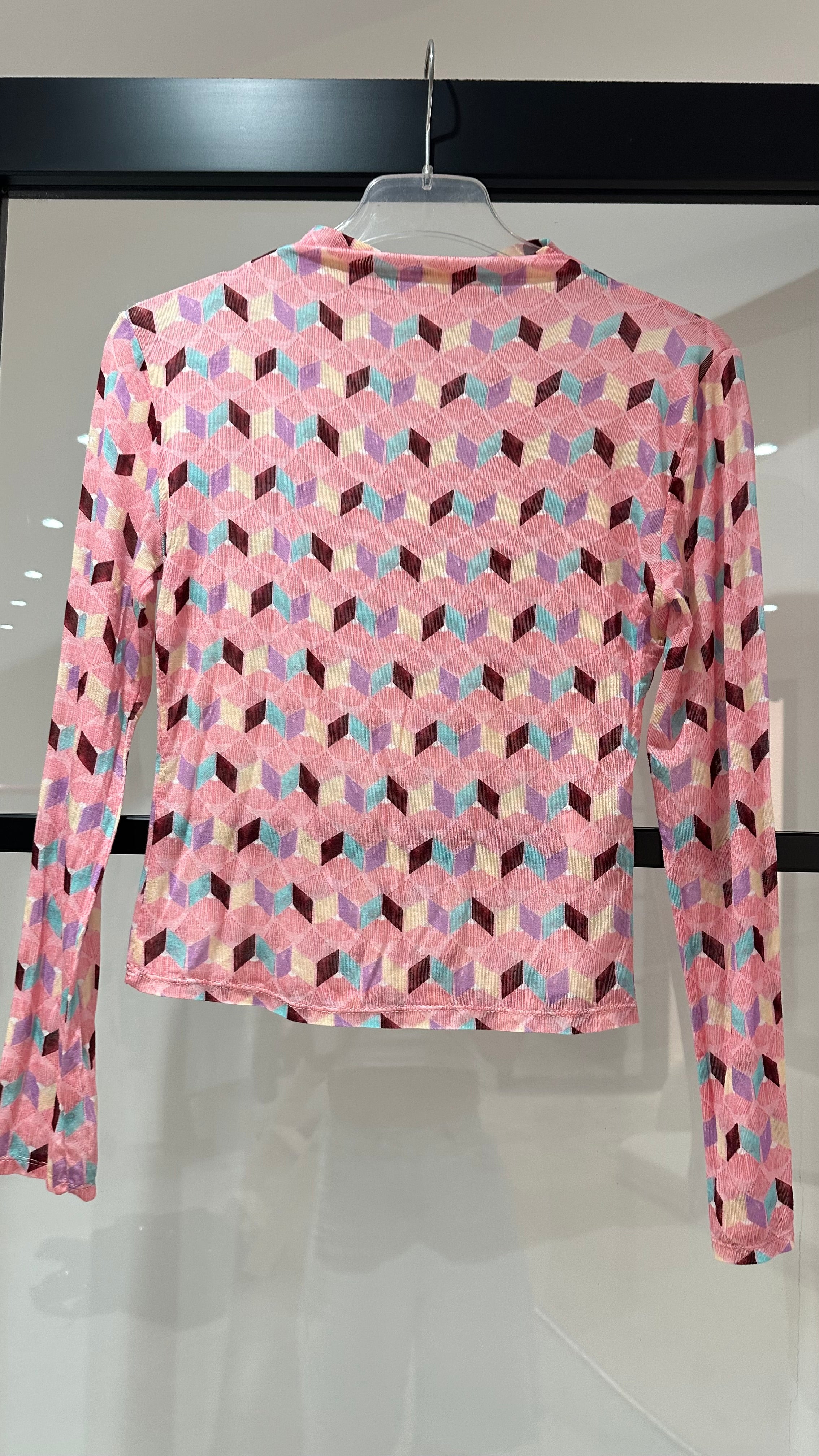 LOT 8 - Geo Print Top In Pink