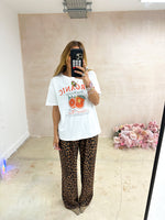 High Waisted Tailored Trousers In Leopard Print