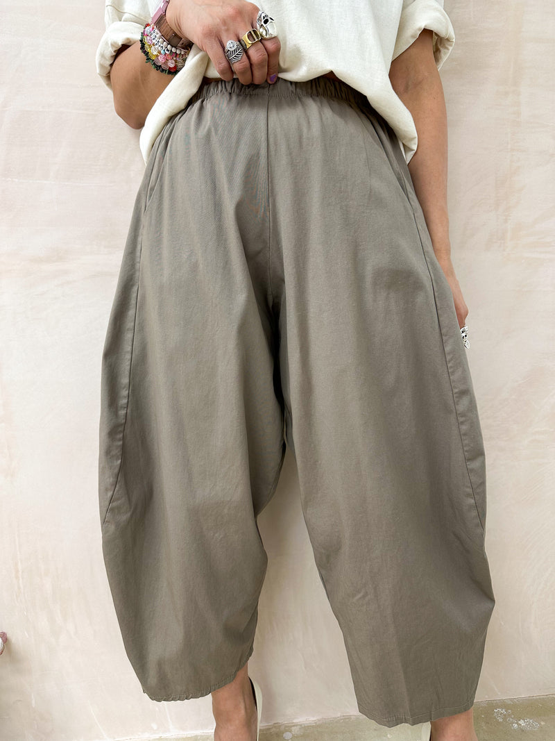 High Waisted Balloon Fit Trousers In Stone