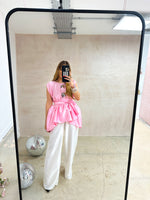 The Midnight Belted Top In Candy Pink