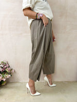 High Waisted Balloon Fit Trousers In Stone