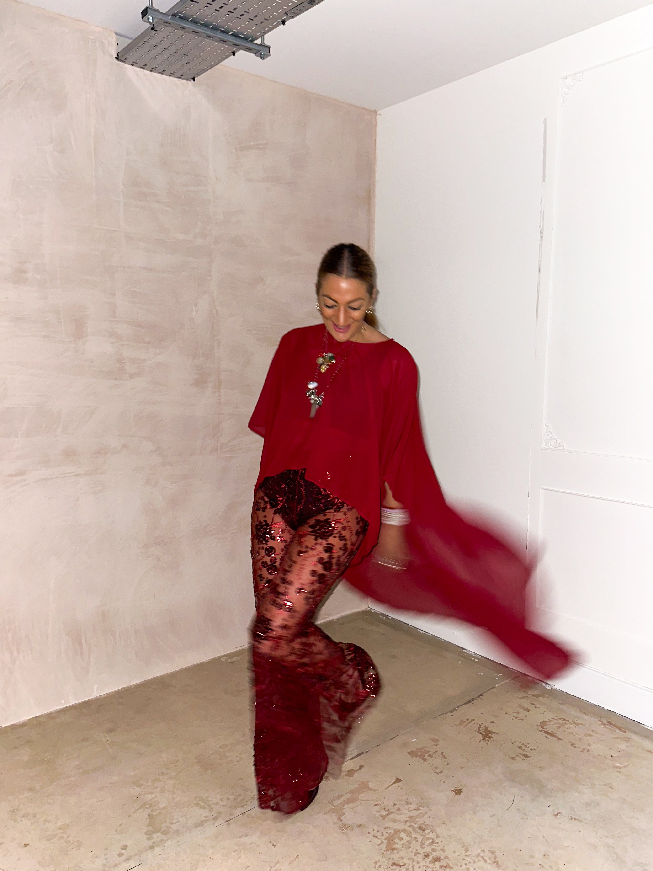 The Midnight Sequin Extreme Flares In Burgundy