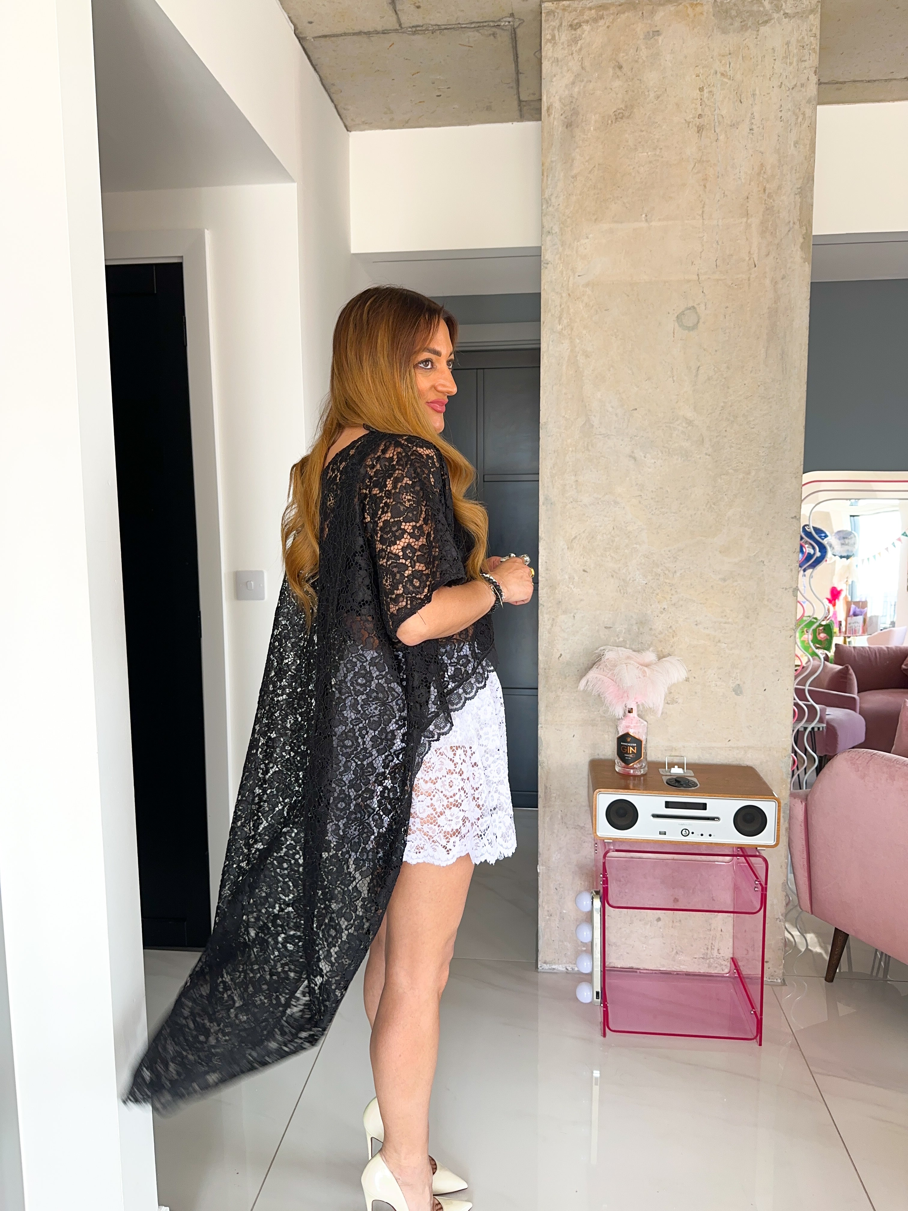 The Sweet Dreams Cape In Black Lace