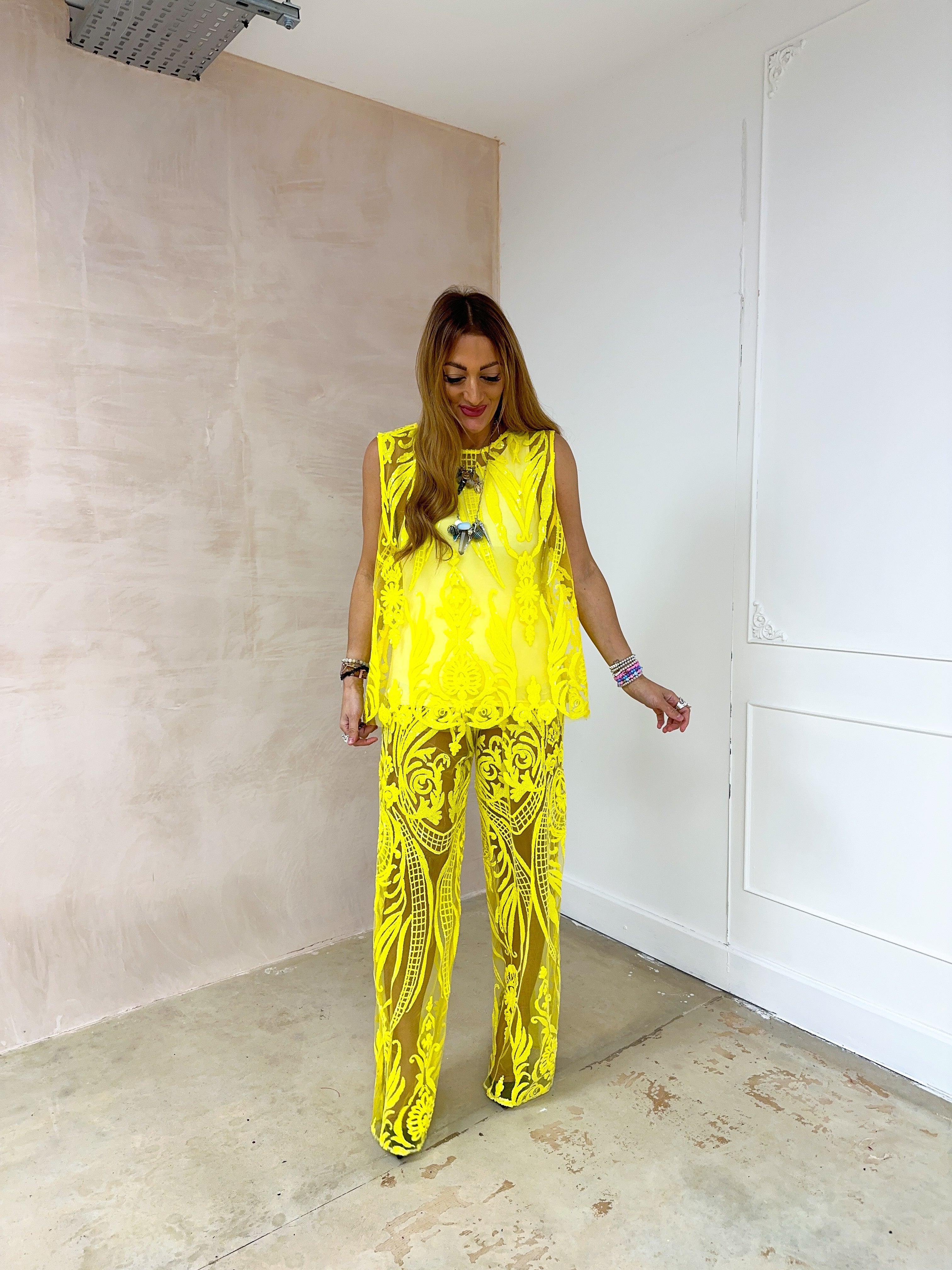 Basic Racer Vest Top In Yellow