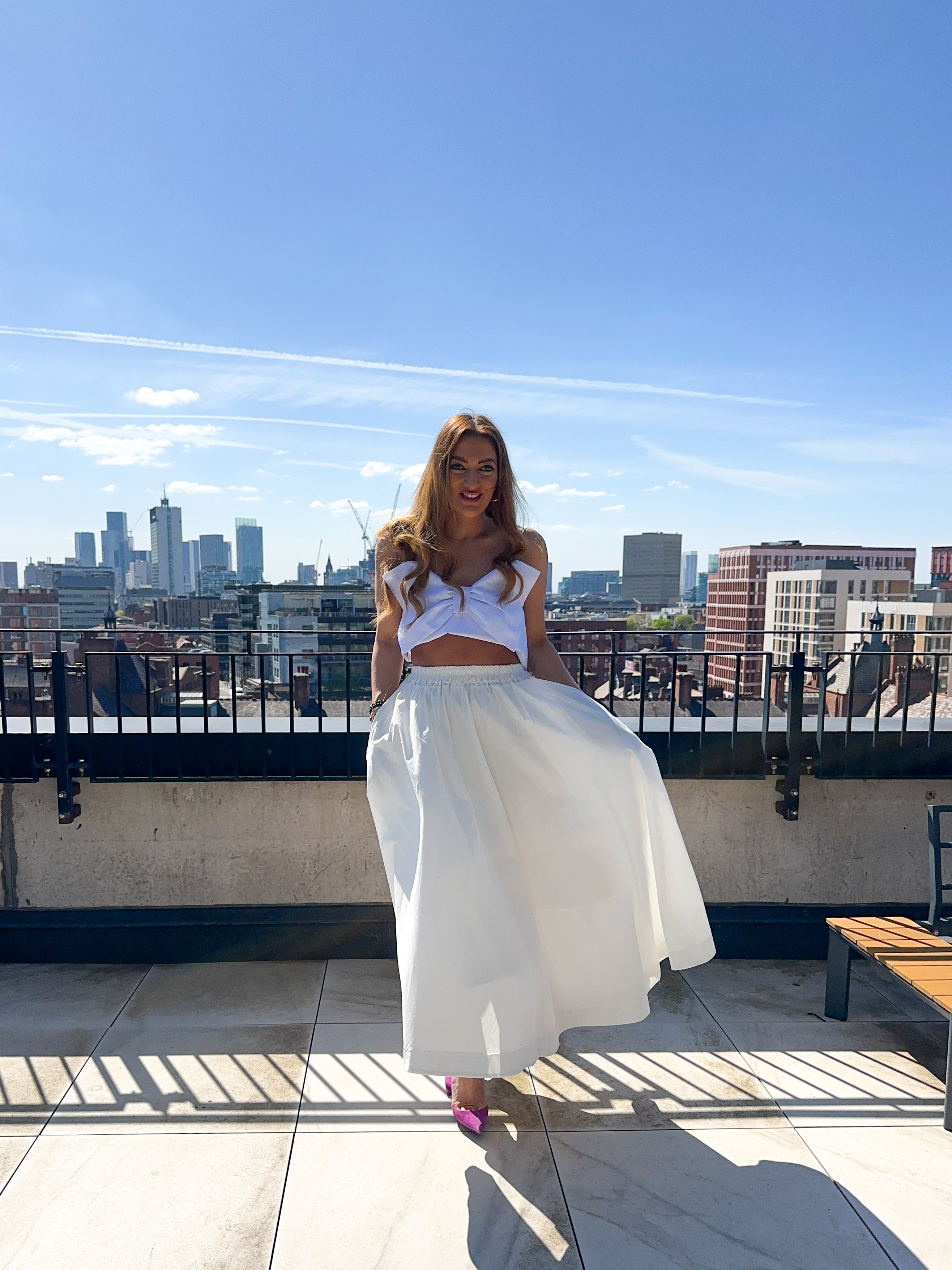 Bow Front Cami Top In White