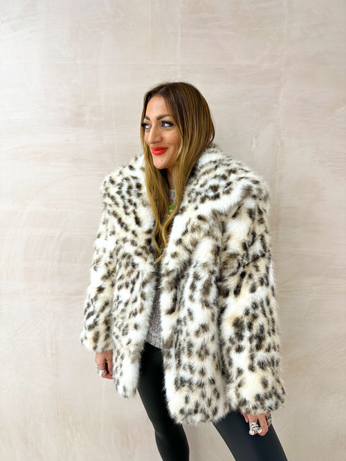 Luxury Faux Fur Coat In Leopard Print