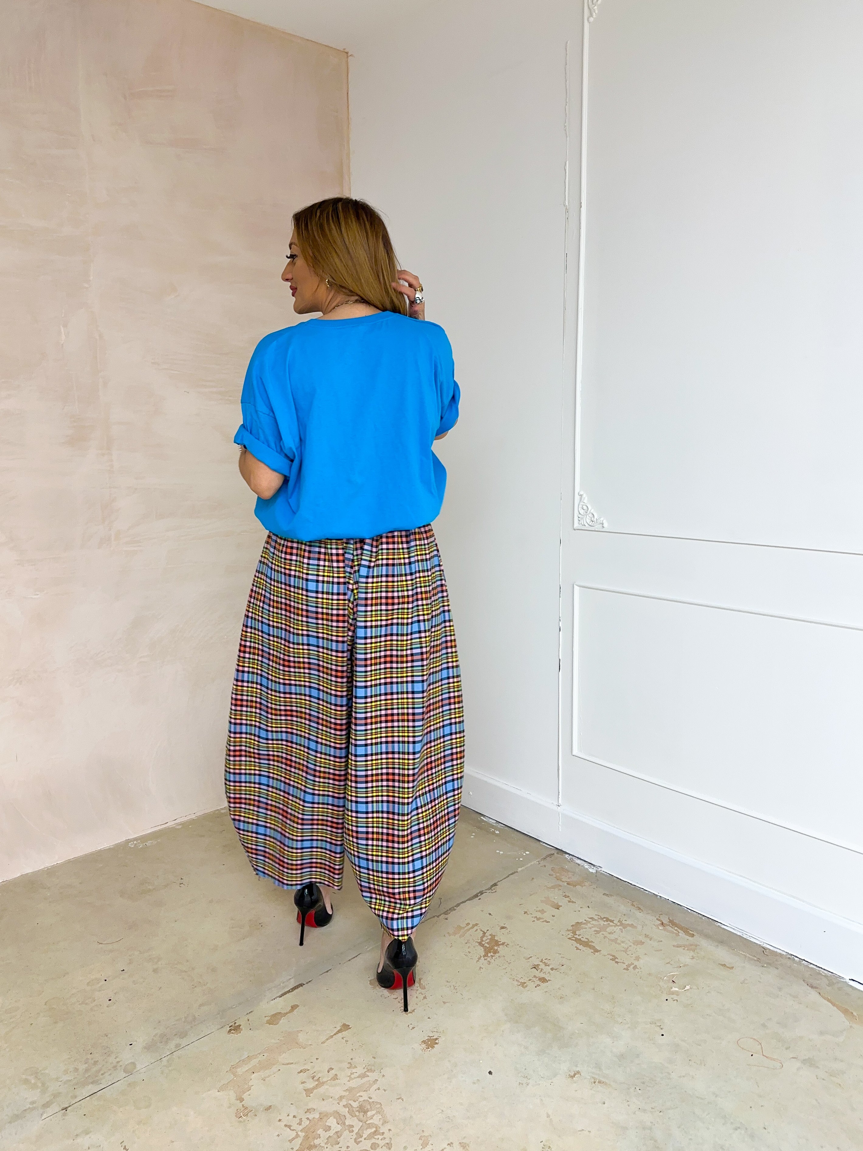 Cropped Basic T-Shirt In Blue