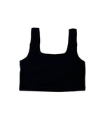 Crop Rib Jersey Bralette In Black