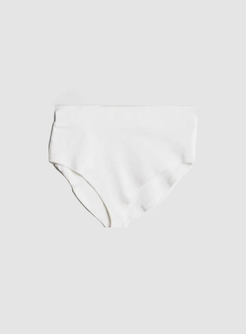 High Waisted Ribbed Knickers In White